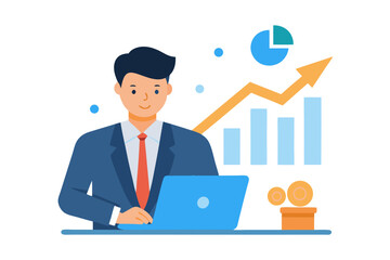 business man with laptop