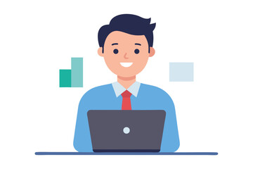 businessman working on laptop