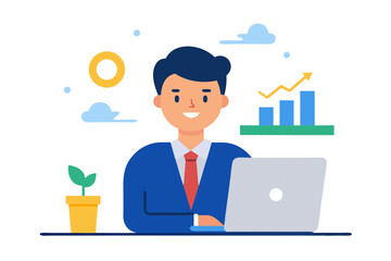 business man with laptop