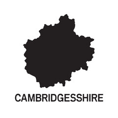 Cambridgeshire Ceremonial County Map Silhouette Vector