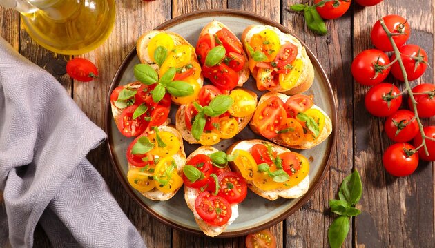 Colorful Tomato Bruschetta