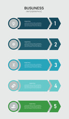 5 Steps Business Infographic Timeline Template for Presentation and Marketing