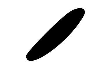 Simple Black Diagonal Oval or Abstract Ellipse Shape