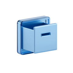 3d icon of blue file cabinet with opened drawer