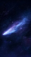 Obraz premium A spiral galaxy glowing with blue and purple hues against a star-filled dark sky