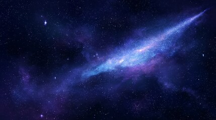 A stunning view of a spiral galaxy in deep space, featuring vibrant nebulae and countless stars against a dark cosmic background.