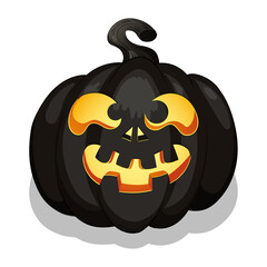 Black Halloween pumpkin jack o lantern