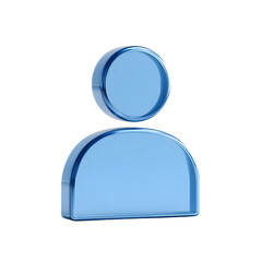 3d icon of Transparent blue avatar 