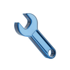 3d icon of blue wrench tool