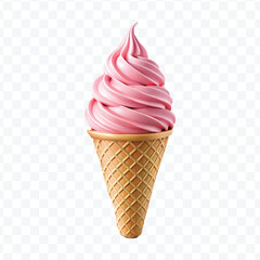 realistic 3d colorful vanilla ice cream scoop set in different style isolated on transparent background 