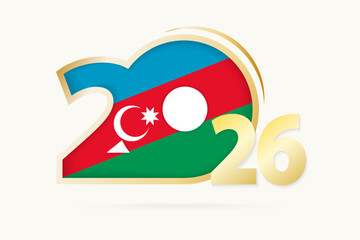 Year 2026 with Azerbaijan Flag pattern.