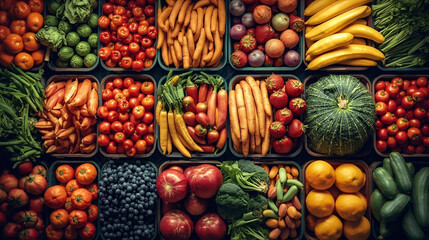 Colorful Selection of Fresh Fruits and Vegetables