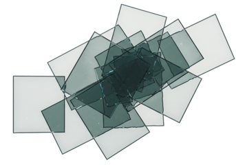 Overlapping squares create an abstract design isolated on transparent background