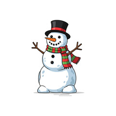 snowman with hat on white background