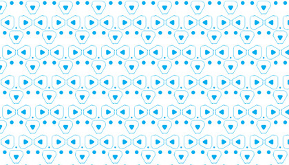 Blue Geometric Pattern with Triangles and Dots on White Background Keywords: pattern, seamless, geometric, blue