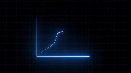 Business growth rising arrow animation with neon color. Financial Growth business chart concept. marketing sales profit increasing    neon line graph. Business success graph line.