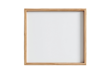 Empty light wooden picture frame