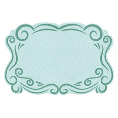 Elegant Decorative Square Frame Vintage Ornate Green Frame.  Green Border Vintage Frame.