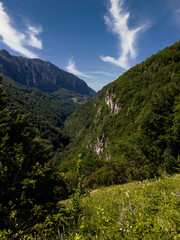Mountain landscape in the Southern Carpathians, in Cerna Valley