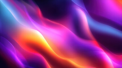 Obraz premium Abstract vibrant waves of color blend seamlessly, creating a dynamic and captivating visual experience