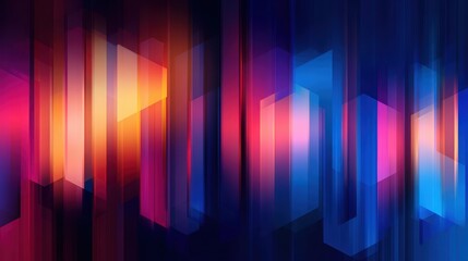Vibrant Abstract Background with Colorful Geometric Shapes and Vertical Stripes Creating Dynamic Visuals