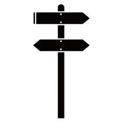black and white silhouette of a street sign vector on a white background