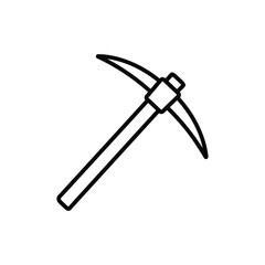 Illustration of a pickaxe, a tool used for mining and excavation, isolated on white background perfect for construction and industry designs