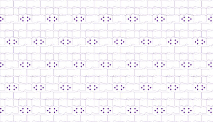 Repeating Pattern of Purple Dots on Stylized Brick Outline Background Keywords: pattern, purple dots, outline, brick