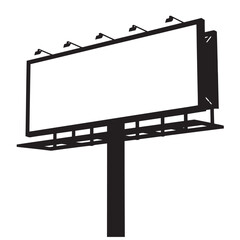 Obraz premium black and white silhouette of billboard vector on white background
