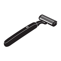 black and white silhouette of a razor vector on a white background