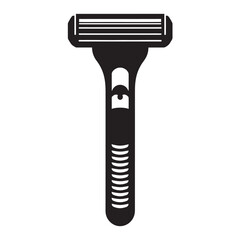black and white silhouette of a razor vector on a white background