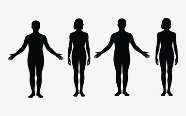 Male and Female Human Body Silhouettes