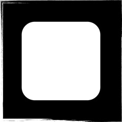 Square brush frames with rounded square border layout
