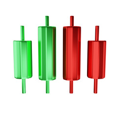 3D Candlestick diagram. Global trend in the stock and bond market. financial management and investment strategy with growth profit.