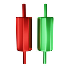 3D Candlestick diagram. Global trend in the stock and bond market. financial management and investment strategy with growth profit.