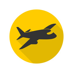 Airplane icon isolated on transparent background