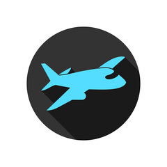 Airplane icon isolated on transparent background