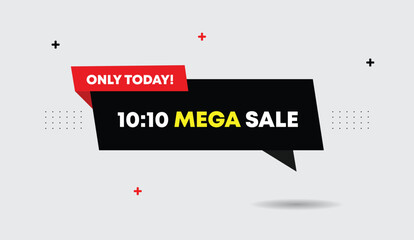10 to 10 mega sale editable vector art illustration design black red shapes white light gray background creative modern editable illustration art design mega sale vector background black red white gra © Isuru