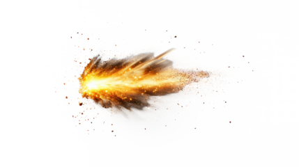 Bright Meteor Comet on Transparent Background