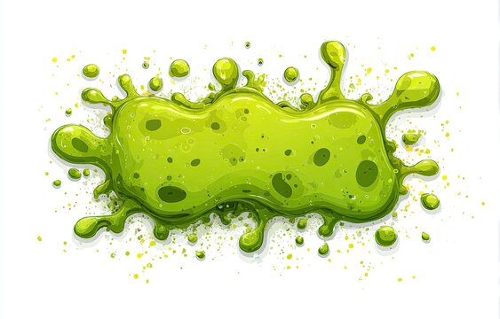 Cartoonish lime green slime splatter