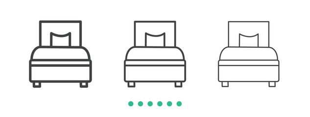 Single bed icon. Thin line icon vector