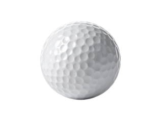 Golf Ball on Display: A close-up studio shot of a golf ball, showcasing its dimpled surface in pristine clarity, representing precision and dedication. 