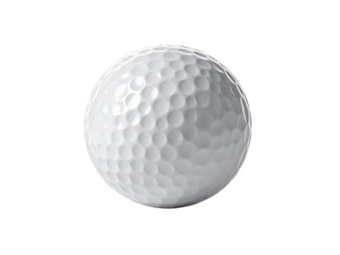 Golf Ball on Display: A close-up studio shot of a golf ball, showcasing its dimpled surface in pristine clarity, representing precision and dedication. 