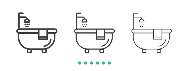 Bathtub icon. Thin line icon vector