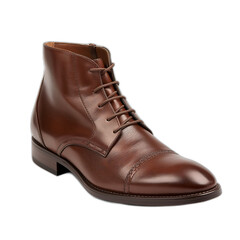 brown leather boots isolated on white