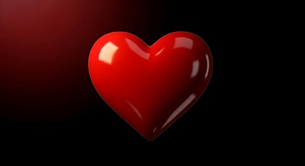 Red Heart Shape on Dark Background.