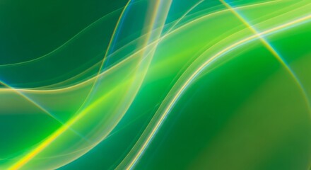 Dynamic abstract green and yellow light streaks flow elegantly across a vibrant background, creating a modern and refreshing visual design perfect for digital art, wallpaper, or website backdrops
