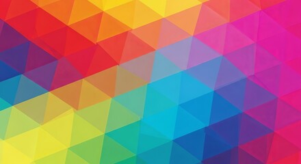 Fototapeta premium A captivating and vibrant abstract background showcasing a mesmerizing mosaic of colorful geometric triangles, perfect for digital art, modern decorative themes, and energetic visual experiences