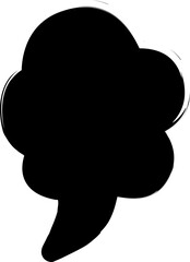 Speech bubble drawn with brush and paint, chat, message