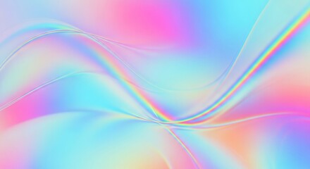 Pastel Rainbow Holographic Background Abstract Fluid Wave Design for Wall Art, Wallpaper, and Digital Projects